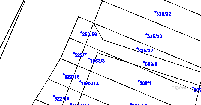 Parcela st. 509/14 v KÚ Protivanov, Katastrální mapa