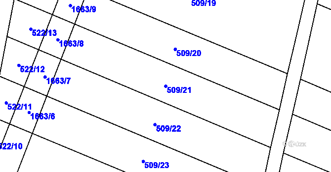 Parcela st. 509/21 v KÚ Protivanov, Katastrální mapa