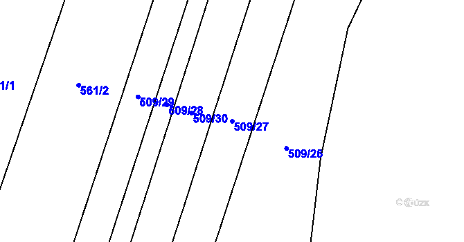 Parcela st. 509/27 v KÚ Protivanov, Katastrální mapa