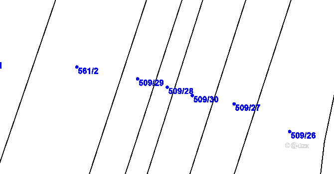 Parcela st. 509/28 v KÚ Protivanov, Katastrální mapa