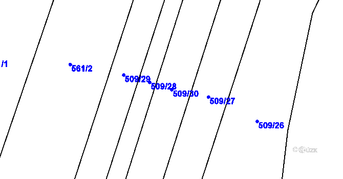 Parcela st. 509/30 v KÚ Protivanov, Katastrální mapa