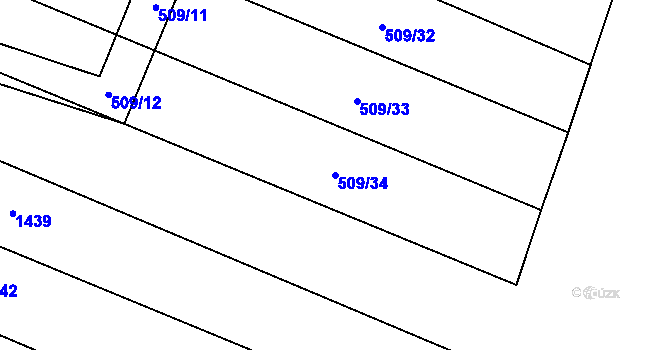 Parcela st. 509/34 v KÚ Protivanov, Katastrální mapa