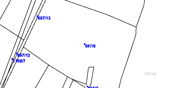 Parcela st. 697/8 v KÚ Protivanov, Katastrální mapa