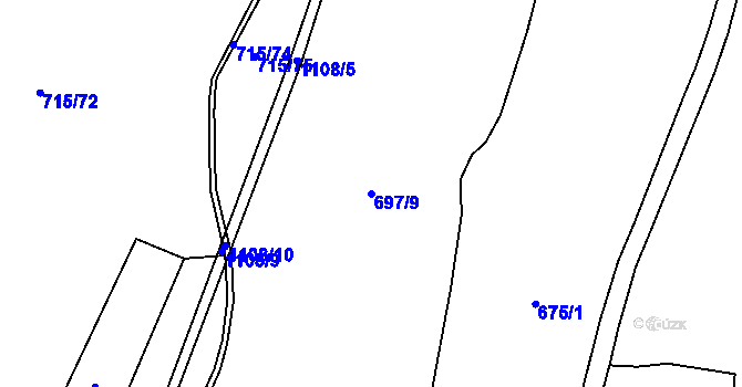 Parcela st. 697/9 v KÚ Protivanov, Katastrální mapa