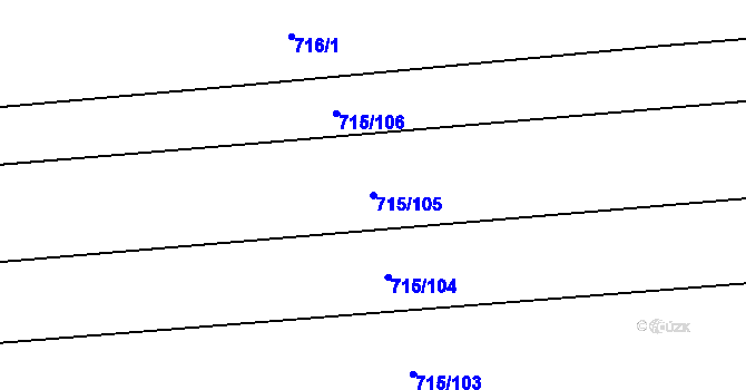 Parcela st. 715/105 v KÚ Protivanov, Katastrální mapa