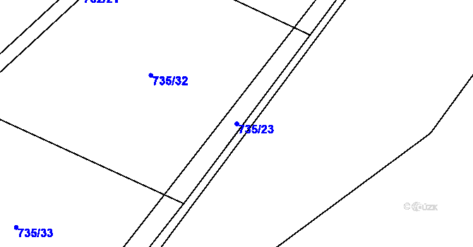 Parcela st. 735/23 v KÚ Protivanov, Katastrální mapa