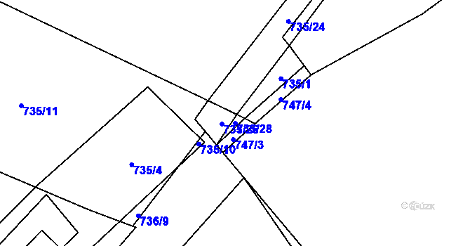 Parcela st. 735/28 v KÚ Protivanov, Katastrální mapa