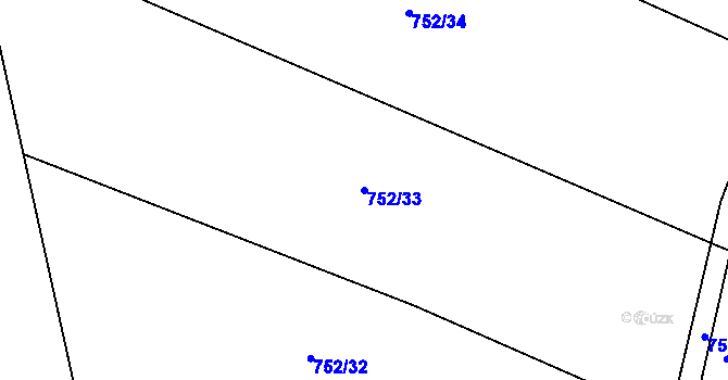 Parcela st. 752/33 v KÚ Protivanov, Katastrální mapa