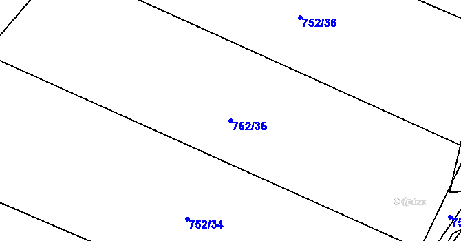 Parcela st. 752/35 v KÚ Protivanov, Katastrální mapa