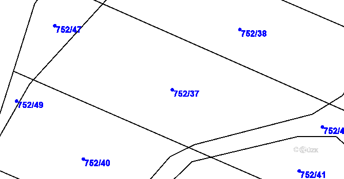 Parcela st. 752/37 v KÚ Protivanov, Katastrální mapa