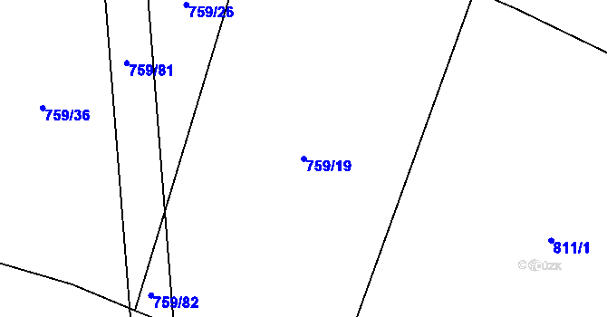 Parcela st. 759/19 v KÚ Protivanov, Katastrální mapa