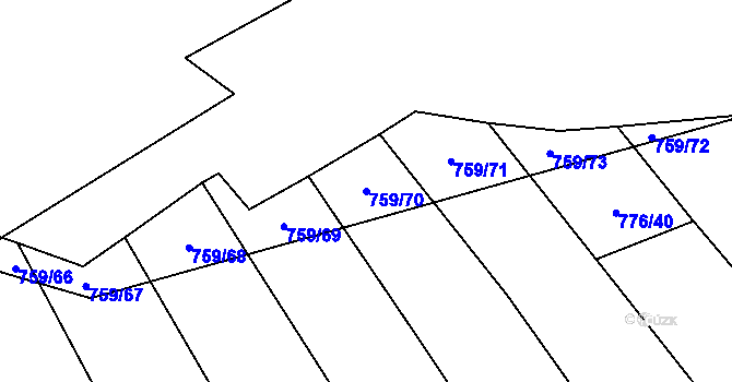 Parcela st. 759/70 v KÚ Protivanov, Katastrální mapa