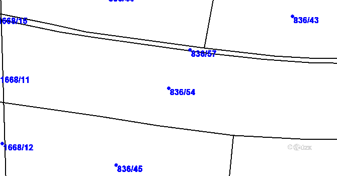 Parcela st. 836/54 v KÚ Protivanov, Katastrální mapa
