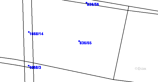 Parcela st. 836/55 v KÚ Protivanov, Katastrální mapa