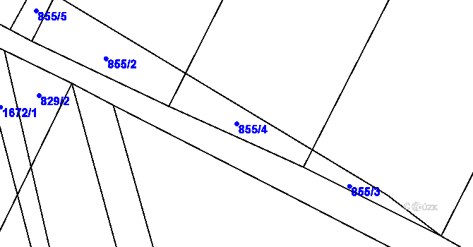 Parcela st. 855/4 v KÚ Protivanov, Katastrální mapa