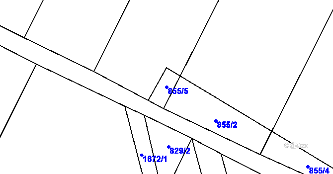 Parcela st. 855/5 v KÚ Protivanov, Katastrální mapa