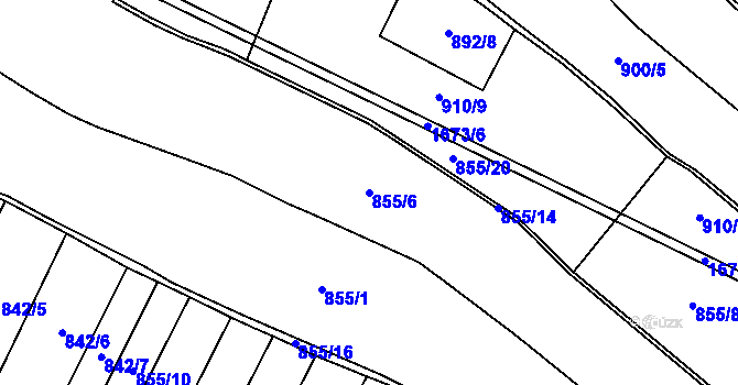Parcela st. 855/6 v KÚ Protivanov, Katastrální mapa
