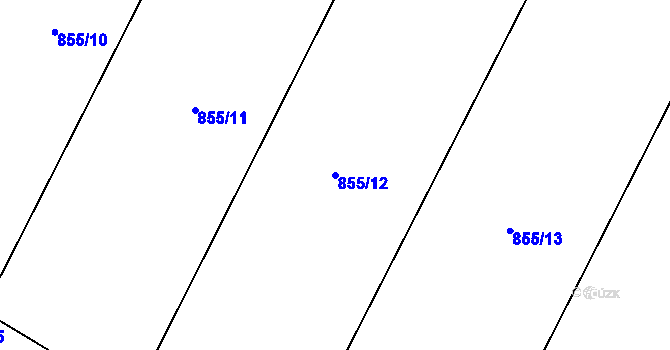 Parcela st. 855/12 v KÚ Protivanov, Katastrální mapa
