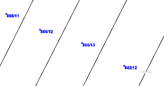 Parcela st. 855/13 v KÚ Protivanov, Katastrální mapa