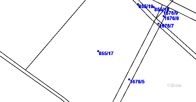 Parcela st. 855/17 v KÚ Protivanov, Katastrální mapa