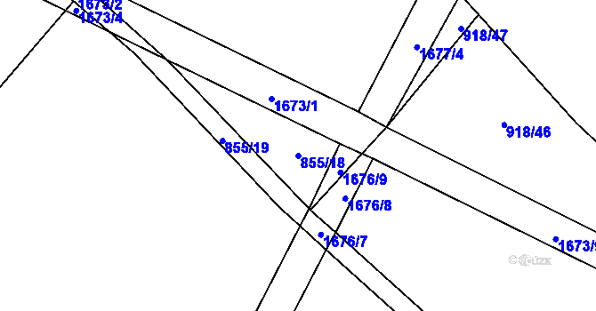 Parcela st. 855/18 v KÚ Protivanov, Katastrální mapa