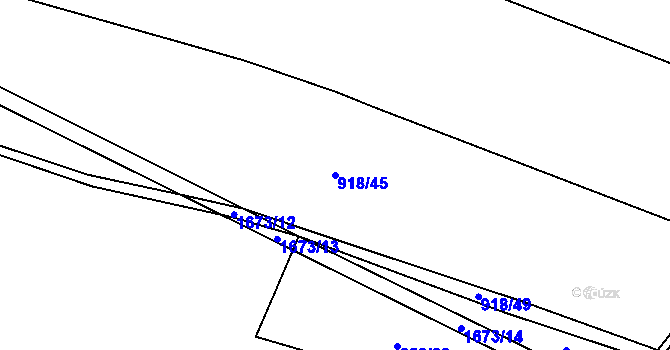 Parcela st. 918/45 v KÚ Protivanov, Katastrální mapa