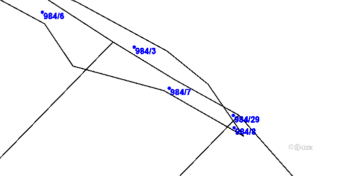 Parcela st. 984/7 v KÚ Protivanov, Katastrální mapa