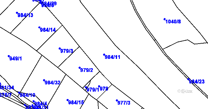 Parcela st. 984/11 v KÚ Protivanov, Katastrální mapa