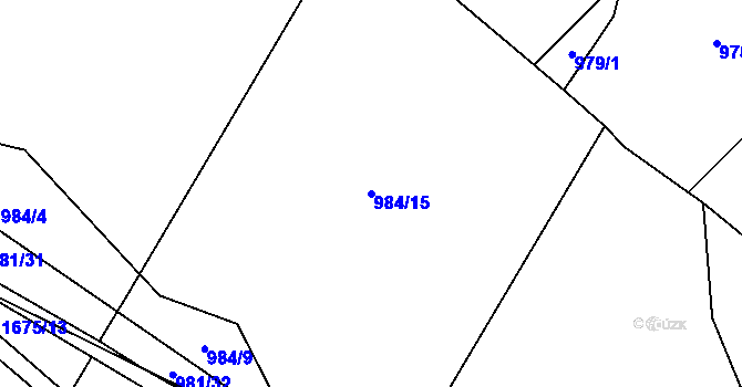 Parcela st. 984/15 v KÚ Protivanov, Katastrální mapa