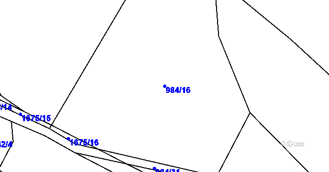 Parcela st. 984/16 v KÚ Protivanov, Katastrální mapa
