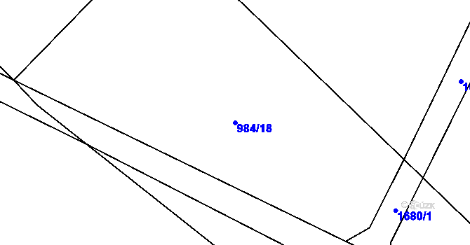 Parcela st. 984/18 v KÚ Protivanov, Katastrální mapa