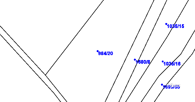 Parcela st. 984/20 v KÚ Protivanov, Katastrální mapa