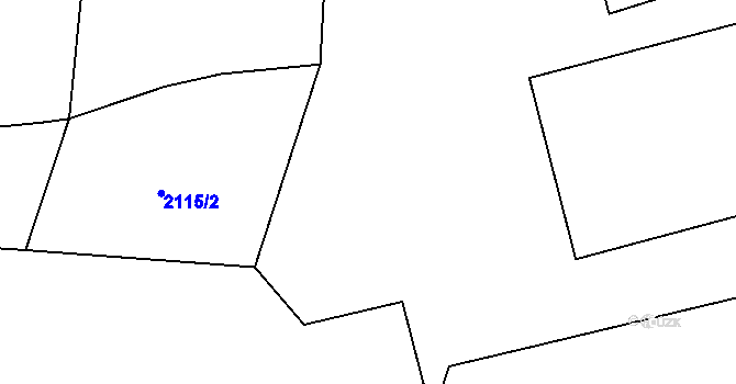 Parcela st. 2115/3 v KÚ Protivec u Žlutic, Katastrální mapa