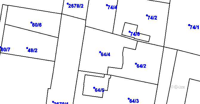 Parcela st. 64/4 v KÚ Protivín, Katastrální mapa