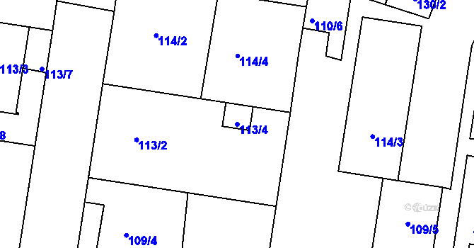 Parcela st. 113/4 v KÚ Protivín, Katastrální mapa