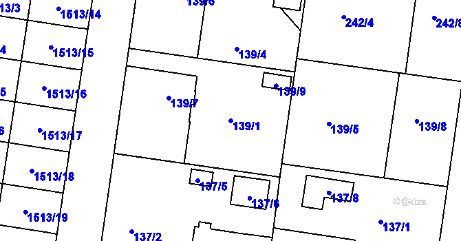 Parcela st. 139/1 v KÚ Protivín, Katastrální mapa