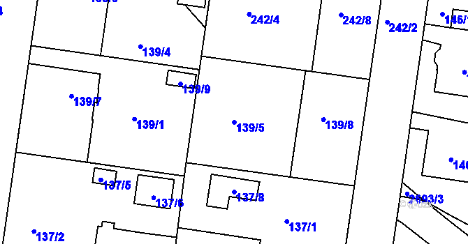 Parcela st. 139/5 v KÚ Protivín, Katastrální mapa