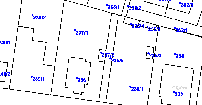 Parcela st. 237/2 v KÚ Protivín, Katastrální mapa