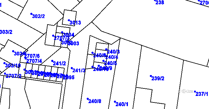 Parcela st. 240/4 v KÚ Protivín, Katastrální mapa