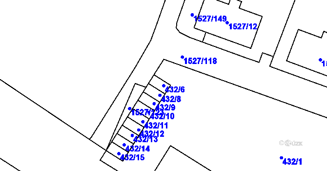 Parcela st. 432/6 v KÚ Protivín, Katastrální mapa