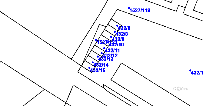 Parcela st. 432/12 v KÚ Protivín, Katastrální mapa