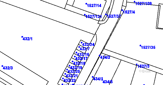 Parcela st. 432/24 v KÚ Protivín, Katastrální mapa