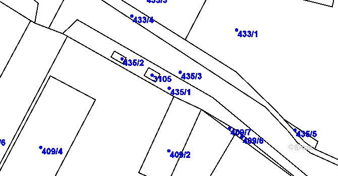Parcela st. 435/1 v KÚ Protivín, Katastrální mapa