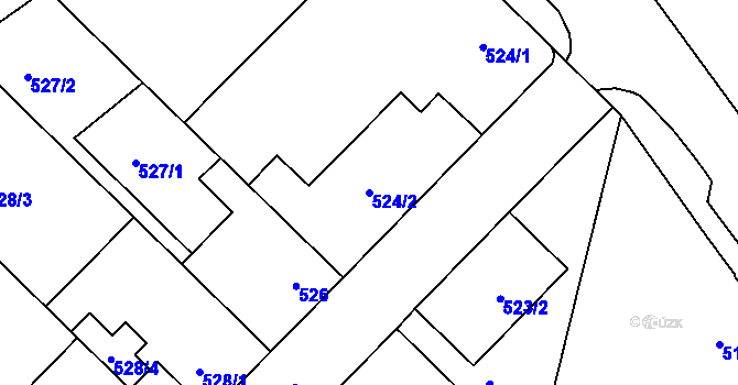 Parcela st. 524/2 v KÚ Protivín, Katastrální mapa