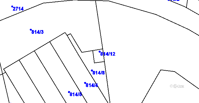 Parcela st. 814/12 v KÚ Protivín, Katastrální mapa