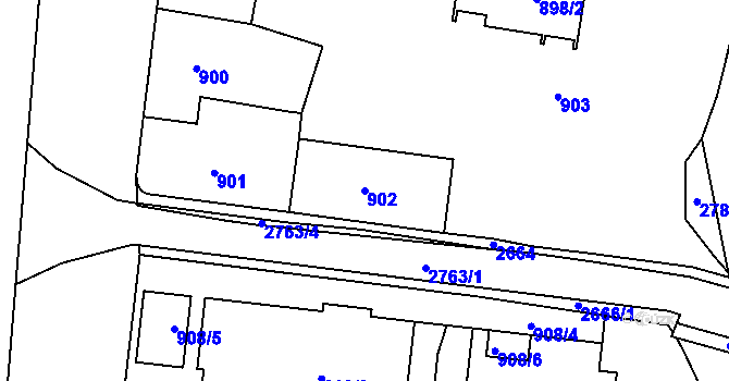 Parcela st. 902 v KÚ Protivín, Katastrální mapa