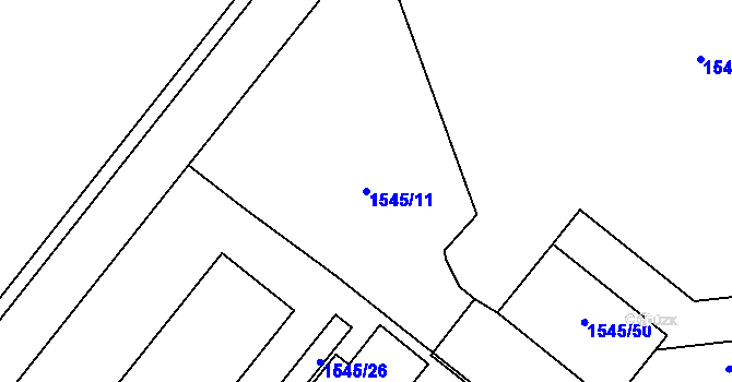 Parcela st. 1545/11 v KÚ Protivín, Katastrální mapa