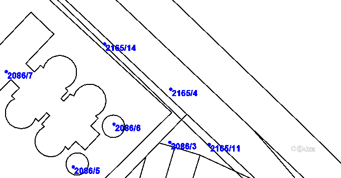 Parcela st. 2165/4 v KÚ Protivín, Katastrální mapa