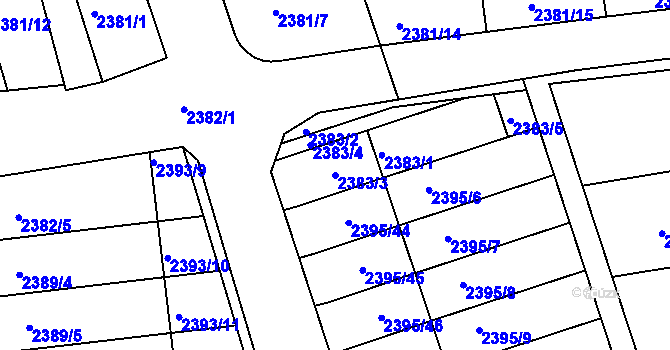 Parcela st. 2383/3 v KÚ Protivín, Katastrální mapa
