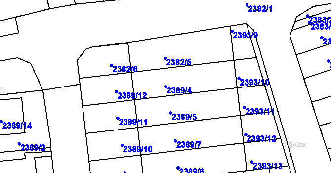 Parcela st. 2389/4 v KÚ Protivín, Katastrální mapa